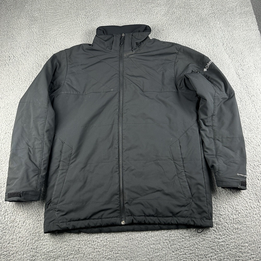 Columbia Gate Racer Softshell Jacket Mens Large Black Omni-Shield Full Zip